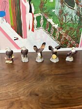 Vintage Ceramic Eagle Lot Of 5 Mini Lladro Lookalike 2” Tall Ceramic Figurines picture