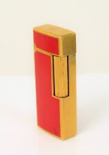 VTG BEAUTIFUL CROSS RED ENAMEL GOLD PLATED ITALY GAS LIGHTER ENGLAND CIGAR BAR  picture