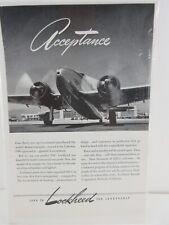 Vintage 1940 Original Print Ad Lockheed Aviation picture