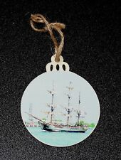 HMS Bounty Hanging Ornament 3” diameter by 1/8th” thick picture 2 sides picture