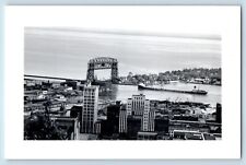 Duluth Minnesota MN Postcard RPPC Photo Aerial Lift Bridge Up c1950's Vintage picture