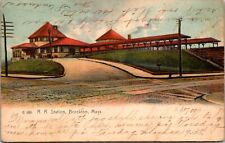 Postcard The Brockton RR Station  1909 picture