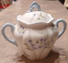 SHELLEY Blue Rock Sugar Bowl With Lid-Very Hard Piece To Find Antique Vintage picture
