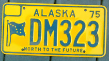 Vintage 1975 ALASKA License plate - EXCELLENT to near MINT unused DM 323 picture