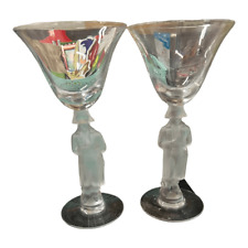 Bayel crystal Napoleon small cocktail glasses, set of 2 1 has chip on rim 1950’s picture
