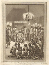 King of Kongo (probably Alvaro VI), audience with the Dutch in 1742. Congo 1748 picture