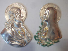 Pair of silver Religious Bust / Plaques from a Silver Anniversary picture