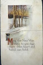 1920 Bangor MI Michigan New Years Postcard Greeting Creased Used picture