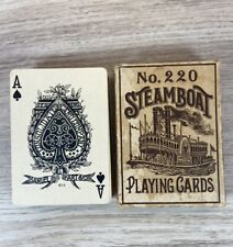 RARE c1914 Steamboat Squeezer Back No 220 Boxed Deck Playing Cards 52/52 & Joker picture
