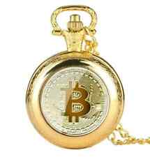 Bitcoin BTC Quartz Pocket Watch Antique Imitation BIT C.  Collectibles GOLD picture