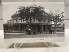 c1920s Becker Hotel Logan Kansas KS Phillips County Vintage Cars Postcard picture