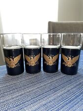 Set Of (4) Kraftware Henry & Miller Military Eagle Highball Insulated Glasses picture