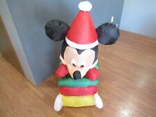 Disney Mickey Mouse Christmas Sleigh 4 Foot Airblown Inflatable Gemmy 2010  picture