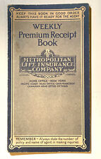 Vintage 1928 Metropolitan Life Insurance Co Weekly Premium Receipt Booklet picture