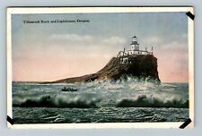 Tillamook Rock Lighthouse OR-Oregon, Scenic View Vintage Souvenir Postcard picture