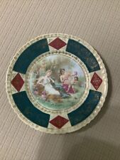 Antique Royal Vienna Porcelain 10” Plate Gold Gilded 2 Woman and Child  picture