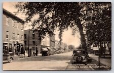 Farnsworth Avenue Bordentown New Jersey NJ Old Cars Gas Pumps 1946 Postcard picture