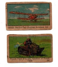 2 Antique Non Sport Tobacco Cards C.1917 World War One WW1 Handley-Page Plane picture