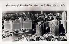 RPPC Air View of Merchandise Mart Chicago Glossy Real Photo Postcard picture
