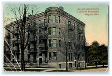 c1910's Russell  Apartments Third And Boulevard Dayton Ohio OH Antique Postcard picture