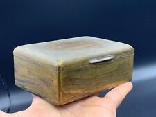 VTG State Express Cigarettes Brass Humidor Trinket Box Hinged Lid Wooden Liner picture