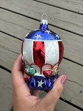 Patriotic Hot Air Balloon Christmas Ornament With Santa  picture