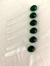 Set of 6) Blown Glass Green Olive Red Pimento Cocktail Swizzle Stir Sticks picture