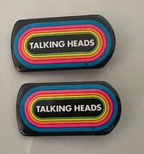 Vintage Original 80's KLOS LA Radio Talking Heads Rainbow Button Pins  Lot Of 2 picture