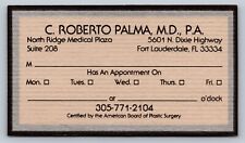 1970s 1980s Business Card C Roberto Palma MD Ft Lauderdale FL Vtg picture