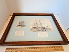 Vintage Framed Under Glass The Flying Cloud Sailing Ship Print Nautical History picture