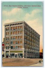 c1910 New England Building Merchants National Bank Topeka KS Antique Postcard picture