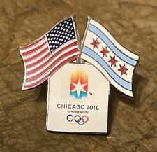 2016 Olympic Candidate City Bid Pin ~ Chicago ~  USA Flag picture