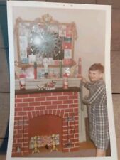 Christmas Photograph Little Boy Hanging His Stocking Vintage 1969/70 Photograph picture