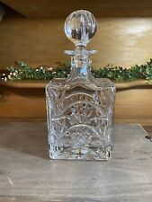 Towle Vintage 24% Lead Crystal Rectangle Bar Decanter & Stopper Poland 10.5