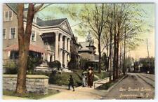1920's JAMESTOWN NY EAST 2nd STREET TROLLEY CAR TRACKS COBBLESTONES POSTCARD picture