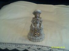 Vtg. Occupied Japan White trimmed w/gold lady figurine-4.5