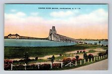 Charleston SC-South Carolina, Cooper River Bridge, Antique, Vintage Postcard picture