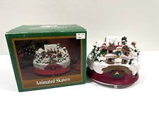 Vintage 1995 Gemmy North Pole Animated Skaters Ice Christmas Lights Music Works picture