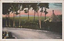 Monrovia, CA: 1935 A Golden California Mountain Sunset - Vtg California Postcard picture