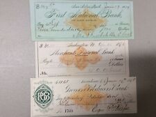 3 1870's Checks with Imprinted  Revenue Stamp    picture