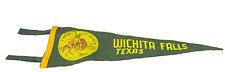 RARE VTG Wichita Falls Texas felt Souvenir PENNANT Rodeo Yippee Let 'er Buck 17