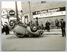 Postcard Syracuse New York Auto Accident in Front of AJ Craner Pharmacy picture