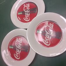3 Vintage 1996 COCA-COLA Plates~ SALAD~DESSERT~GIBSON  7 3/4 