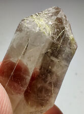 Smoky Quartz crystal with golden Rutile inclusions. Brazil. 15 grams. Video. picture