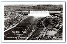 Coulee Dam Washington WA Postcard RPPC Photo Bird's Eye View c1930's Vintage picture