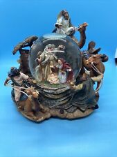 Nativity Scene Music Box Snow Globe With Baby Jesus, Camels And Three Wisemen picture