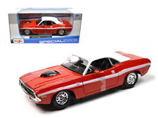 1970 Dodge Challenger R/T Coupe Red with White Top and White Stripes 1/24 picture