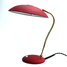 Vintage 1950s Kaiser Philips style red metal brass desk lamp • Germany? picture
