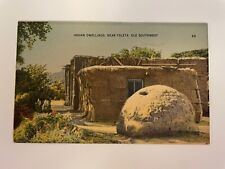 Vintage Postcard 1942 Indian Native American Dwelling Ysleta Texas Pueblo Ole SW picture