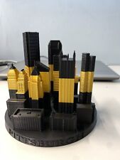 Pittsburgh 3d miniature Skyline buildings In Black & Gold Colors Desktop Size picture